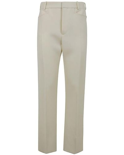 Tom Ford Wool And Silk Blend Twill Tailored Trousers - Natural