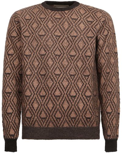 Original Vintage Style Wool Sweater - Brown