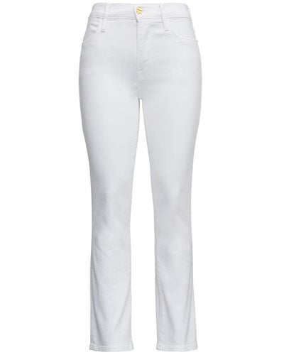 FRAME Le High Straight White Denim Jeans
