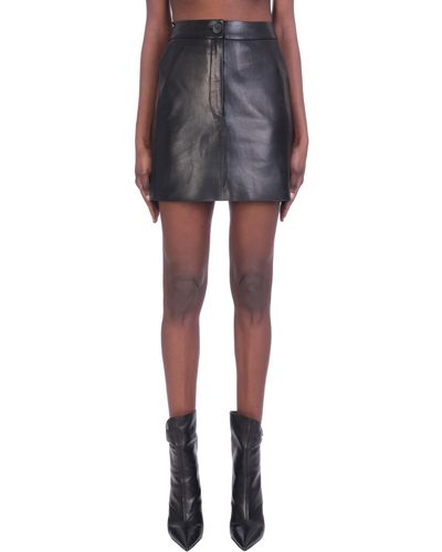 DROMe Skirt In Leather - Black