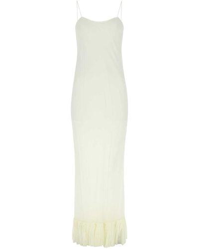 Khaite Ivory Silk Dress - White
