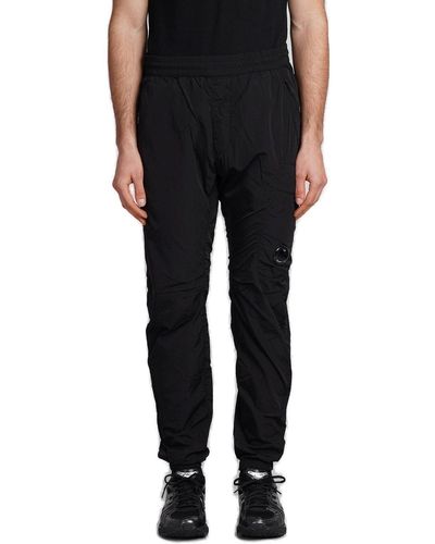 C.P. Company Logo Patch Tapered Cargo Trousers - Black