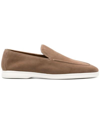 Doucal's Dark Suede Loafers - Brown