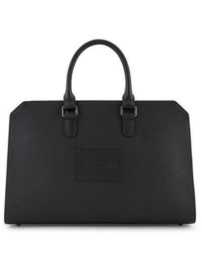 Emporio Armani Oxford Briefcase Bags - Black