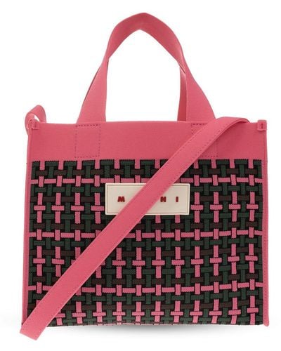 Marni Patterned Shopper - Red
