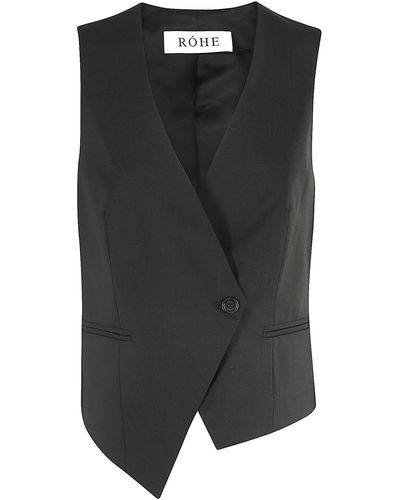 Rohe Tailored Overlap Waistcoat - Black