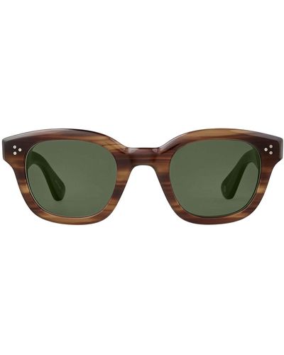 Garrett Leight Cyprus Sun Cherry Wood/g15 Sunglasses - Green