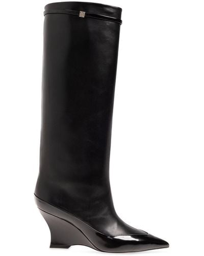 Givenchy Raven Leather Knee Boots - Black