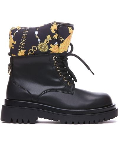 Versace Couture Chain Ankle Booties - Blue