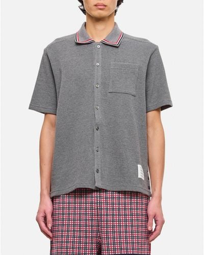 Thom Browne Cotton Button Down Shirt - Gray