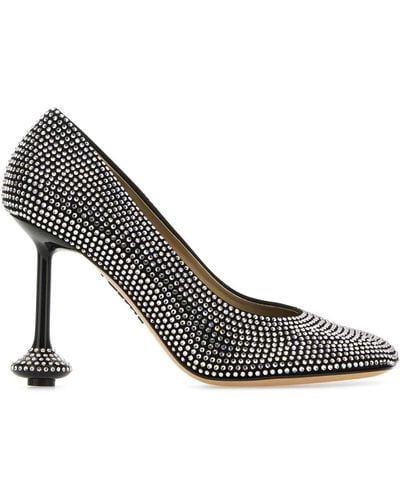 Loewe Embellished Leather Toy Pumps - White