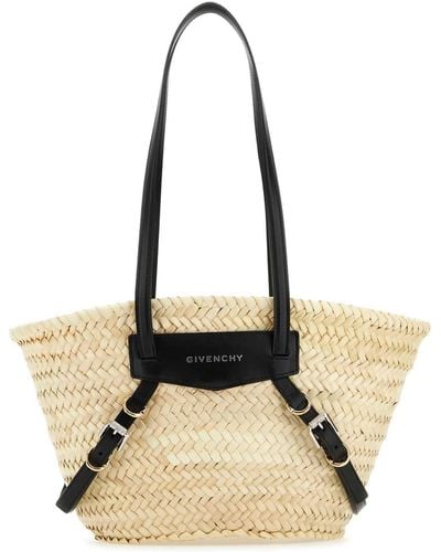 Givenchy Straw Small Voyou Basket Shopping Bag - Natural