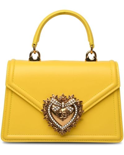 Dolce & Gabbana Small Devotion Leather Bag - Yellow