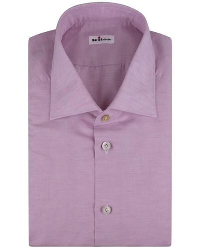 Kiton Wisteria Cotton And Linen Shirt - Purple