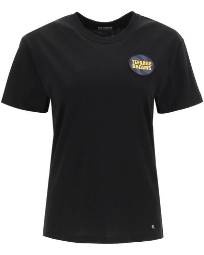 Raf Simons T-shirt With 'teenage Dreams' Patch - Black