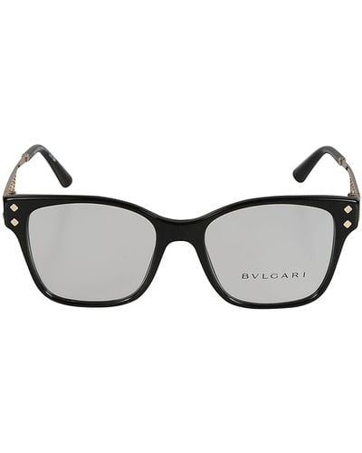BVLGARI Perforated Temple Clear Lens Glasses - Multicolour