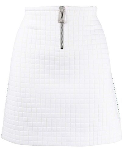 Bottega Veneta Contrast Stitching Mini Skirt - White