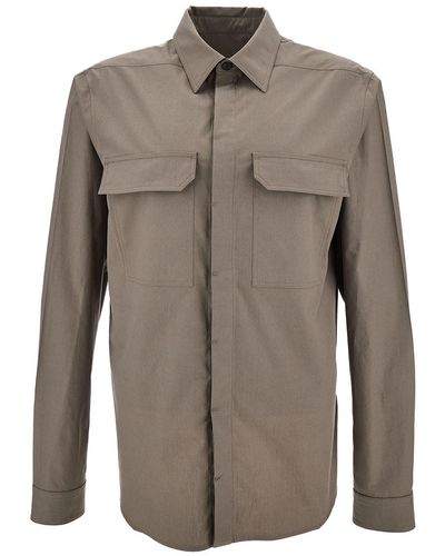 Rick Owens 'Workshirt' Shirt With Concealed Closure - Brown
