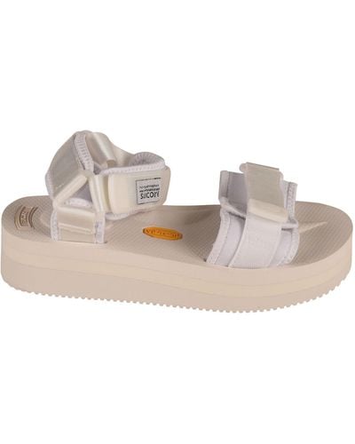 Suicoke Ankle Strap Logo Patched Sandals - White