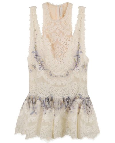 Zimmermann Natura Lace Detailed Mini Dress - White
