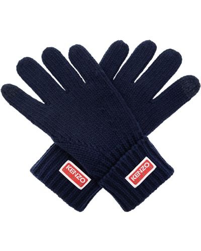 KENZO Wool Gloves - Blue
