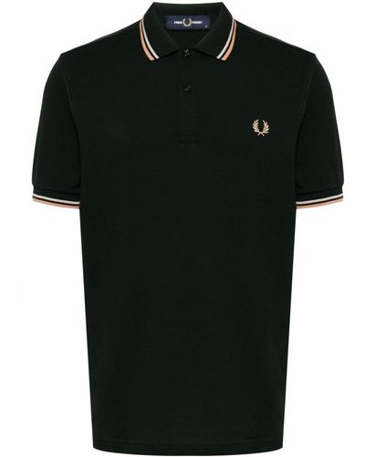 Fred Perry Twin Tipped Signature Polo Shirt - Black