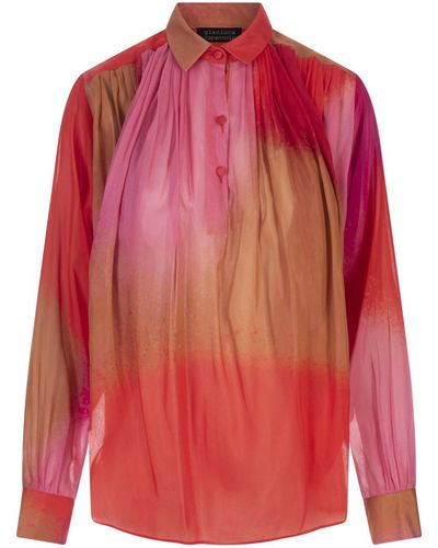 Gianluca Capannolo Silk Shirt With Gathering - Red