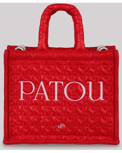 Patou Logo-Embroidered Quilted Tote Bag