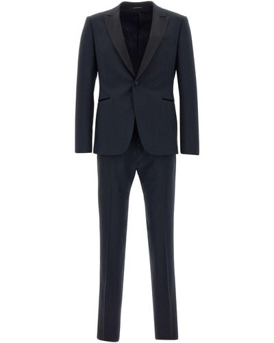 Emporio Armani Fresh Wool Two-Piece Formal Suit - Blue