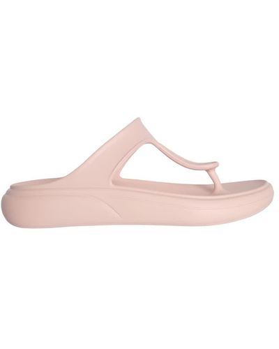 Stuart Weitzman Stuflex T-strap Slide Sandals - Pink