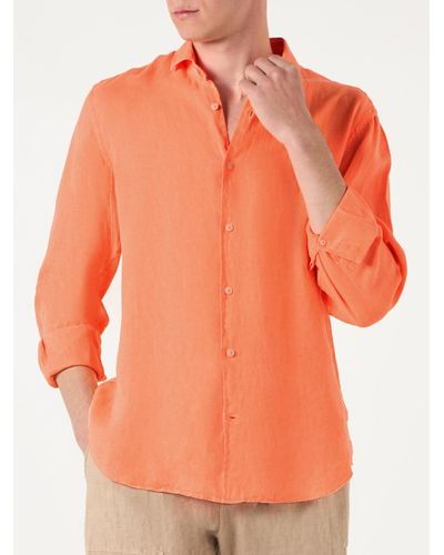 Mc2 Saint Barth Fluo Linen Pamplona Shirt - Orange