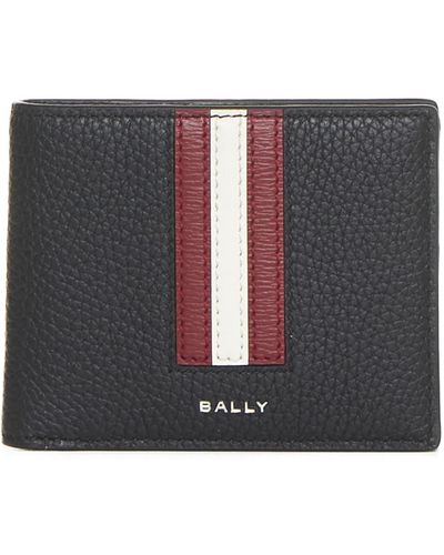Bally Logo Leather Bifold Wallet - Black