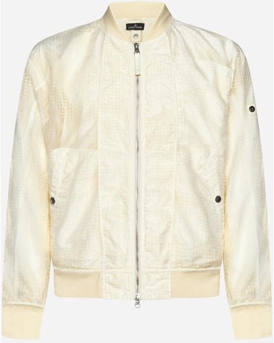 Stone Island Shadow Project Technical Cotton Blend Bomber Jacket - Natural