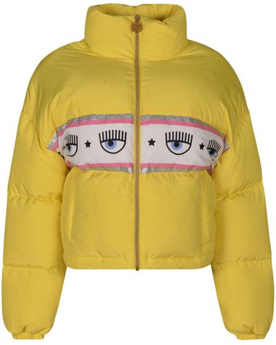Chiara Ferragni Maxi Logomania Padded Jacket - Yellow