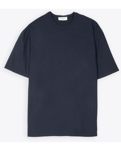 Piacenza Cashmere T-Shirt Dark Lightweight Cotton T-Shirt - Blue
