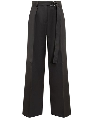 Jil Sander Sharp Wool Gabardine Trousers - Black