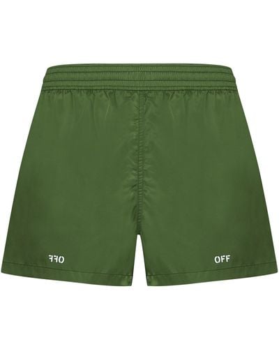 Off-White c/o Virgil Abloh Off Logo Swim Shorts - Green