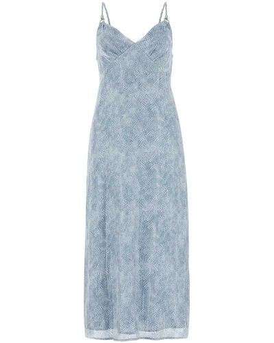 Michael Kors Printed Satin Dress - Blue