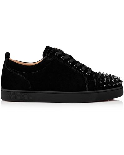 Black low louboutin trainers sale