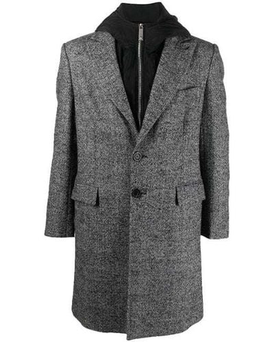 John Richmond Long Coat With Sweatshirt Inside - Gray
