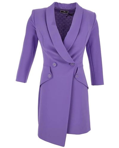 Elisabetta Franchi Jacket Dress - Purple
