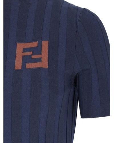 Fendi Logo Mini Dress - Blue