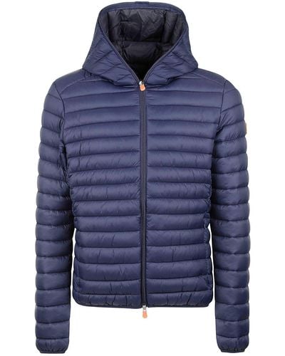 Save The Duck Zip Up Hooded Jacket - Blue