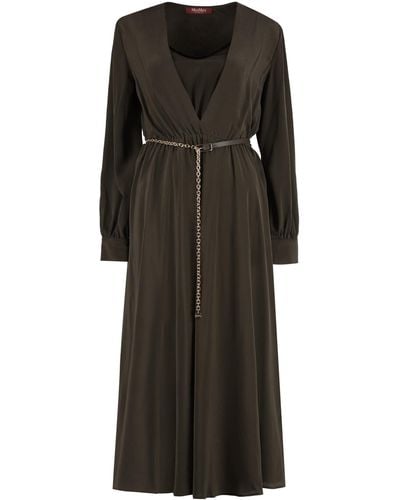 Max Mara Studio Epsilon Silk Crèpe Dress - Black