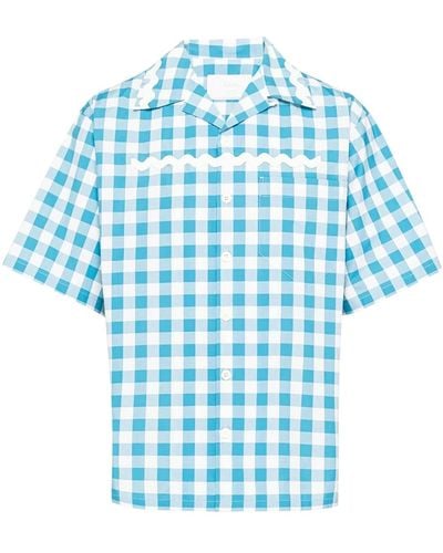 Prada Checked Cotton Shirt - Blue