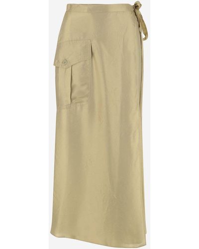 Aspesi Viscose Blend Long Skirt - Natural