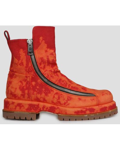Fourtwofour On Fairfax Tye-dye Low Boots - Red