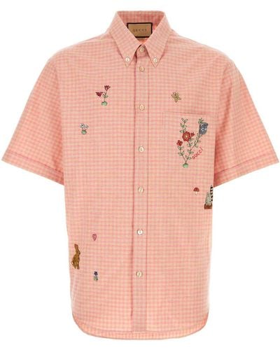 Gucci Embroidered Cotton Shirt - Pink