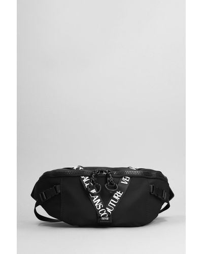 Versace Waist Bag In Black Nylon
