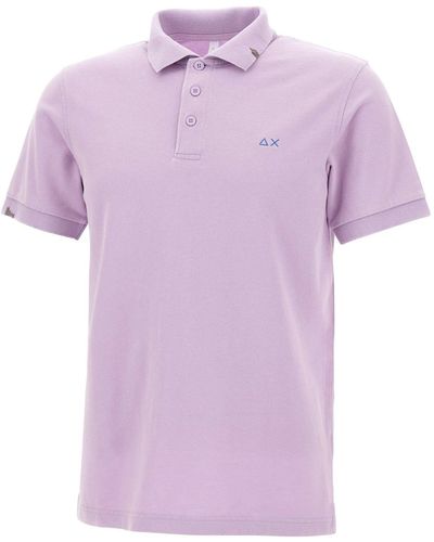 Sun 68 Solid Polo Shirt Cotton - Purple